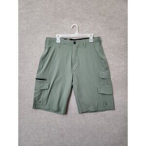 Iron Co Stretch Tech Cargo Shorts Men 34 Cactus Green Lightweight Flex Waist NEW
